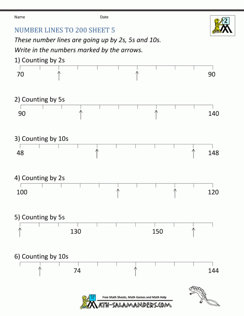 Number Line Worksheets Up To 1000