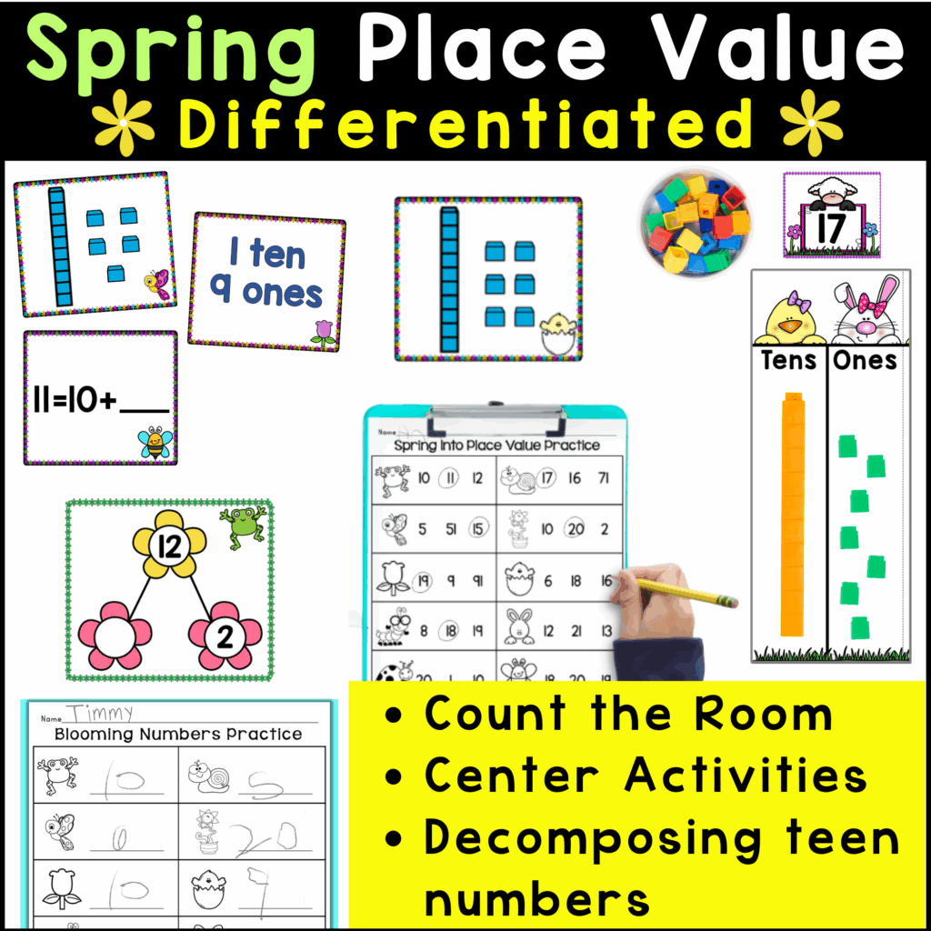 Place Value 10 20 Spring Math Count The Room Center Mat Differentiated Classful
