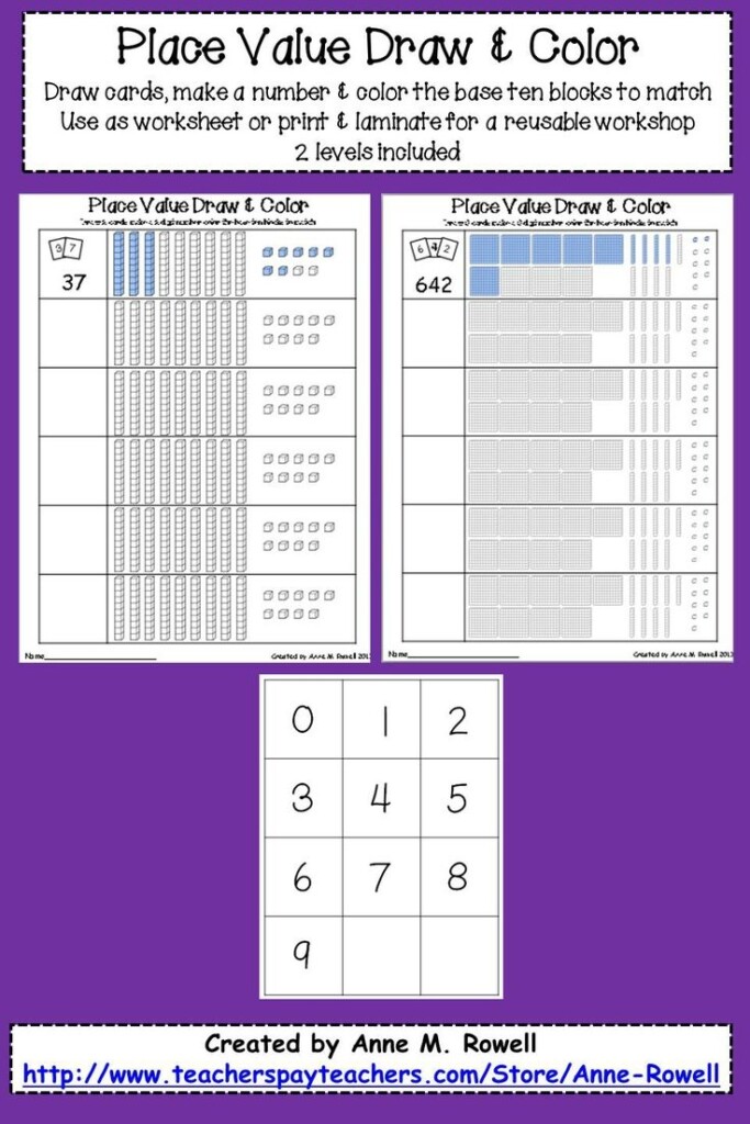 Place Value Activity Base Ten Blocks Hundreds Tens And Ones Print Digital