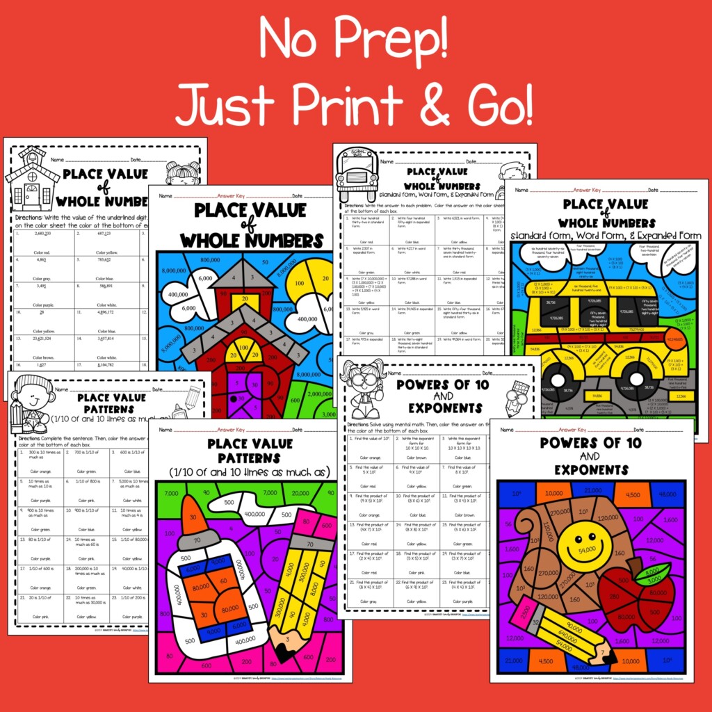 Place Value And Multiplication Back To School Color By Number 5th Grade Worksheets Classful Place Value And Multiplication Back To School Color By Number 5th Grade Worksheets Classful