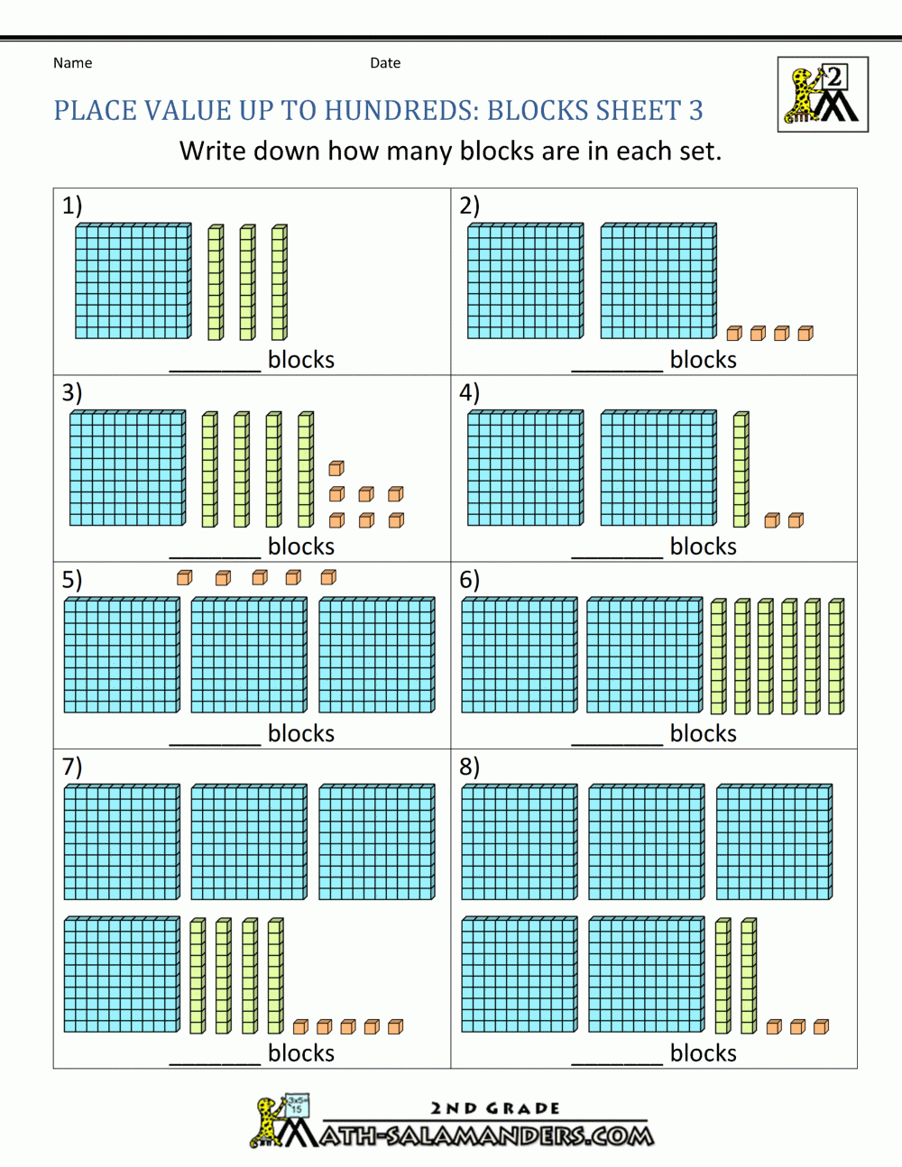 Place Value Blocks 3 Digit Numbers