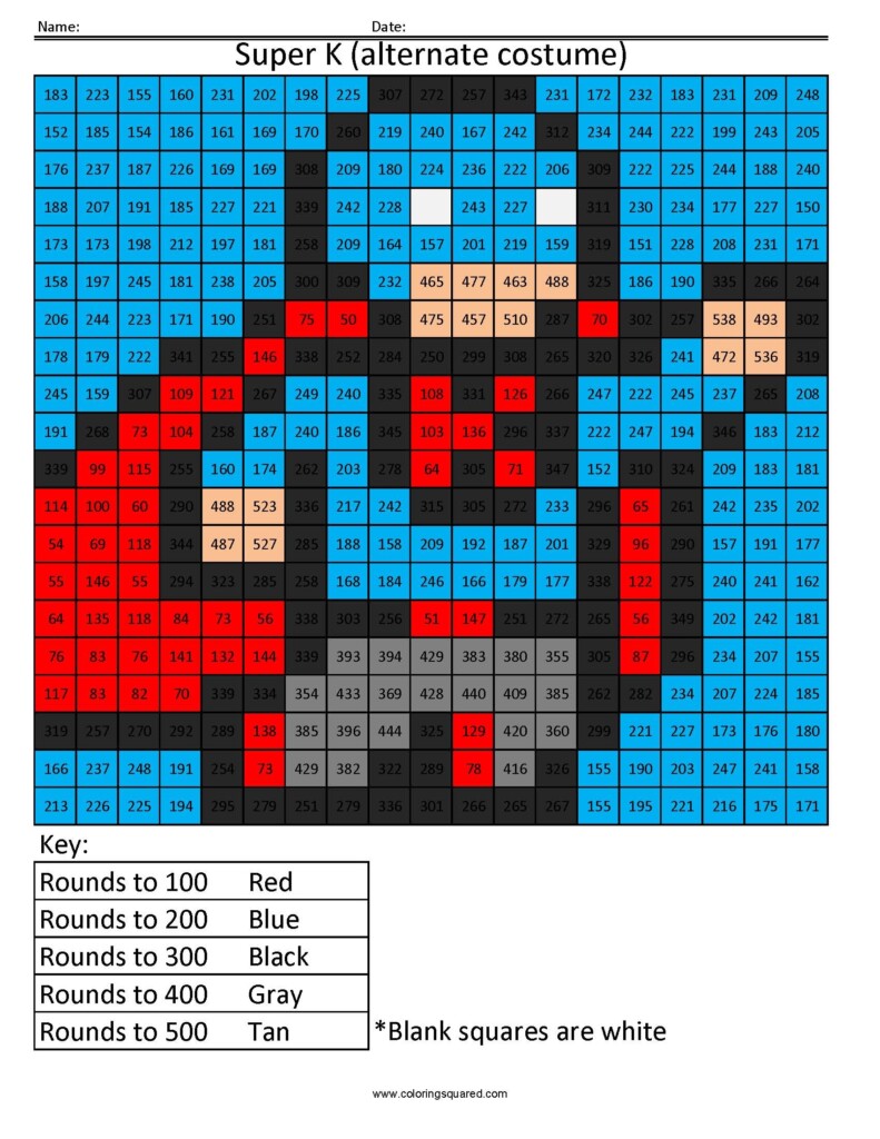 Place Value Coloring Coloring Squared