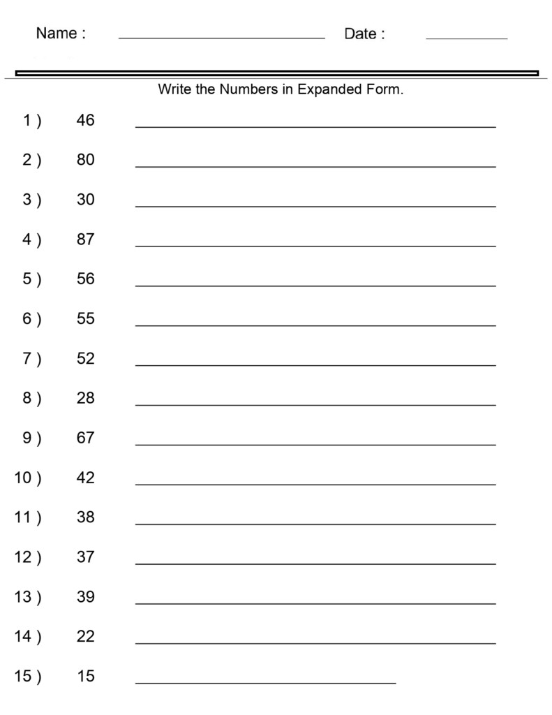 Place Value Expanded Form With Integers Worksheets 2 Digits Tens 3 Digits Made By Teachers