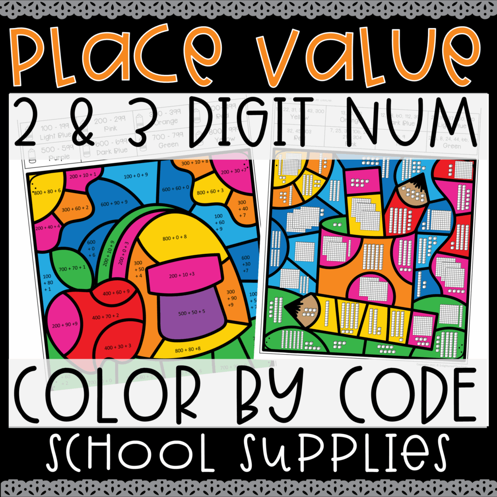 Place Value Hundreds Tens And Ones Color By Code Place Value Worksheets Made By Teachers