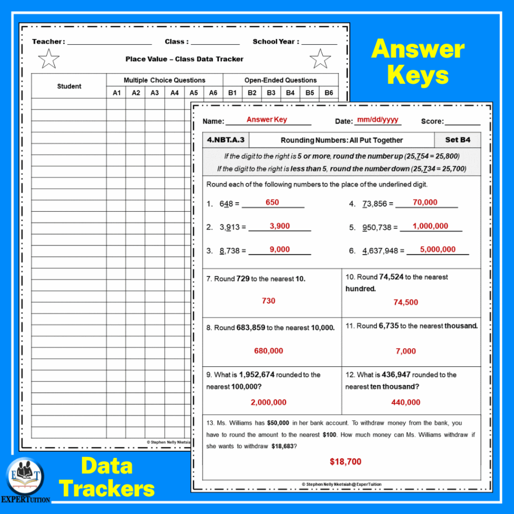 Place Value Number Forms Compare Order Round Numbers Worksheets Bundle Made By Teachers