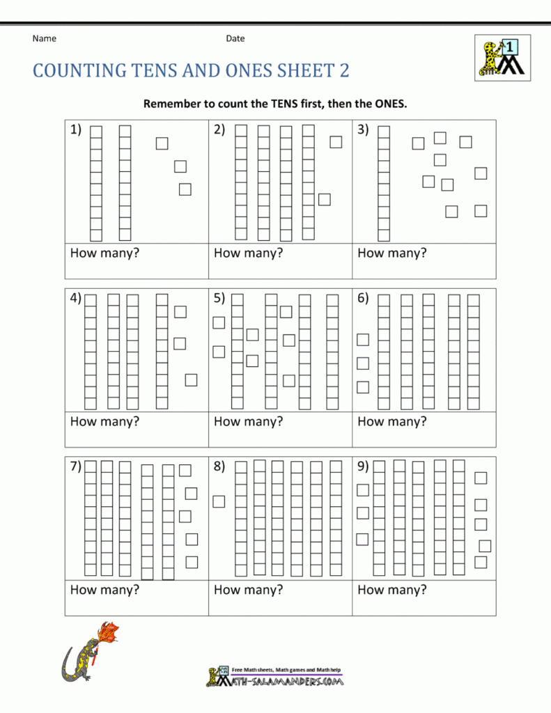 Place Value Ones And Tens Worksheets
