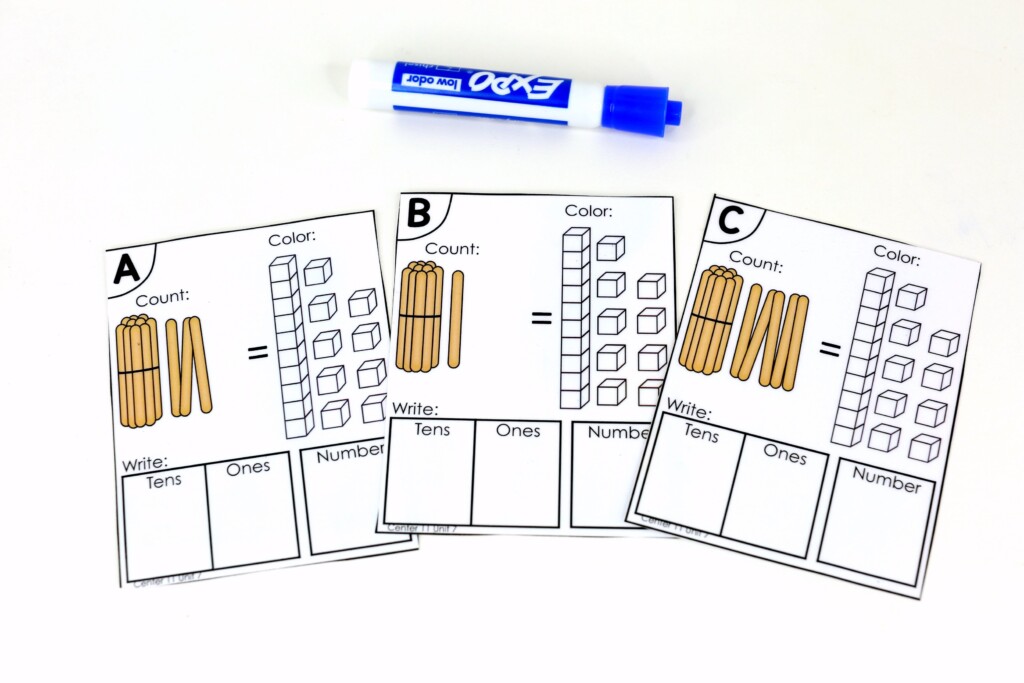 Place Value Popsicle Sticks 5a