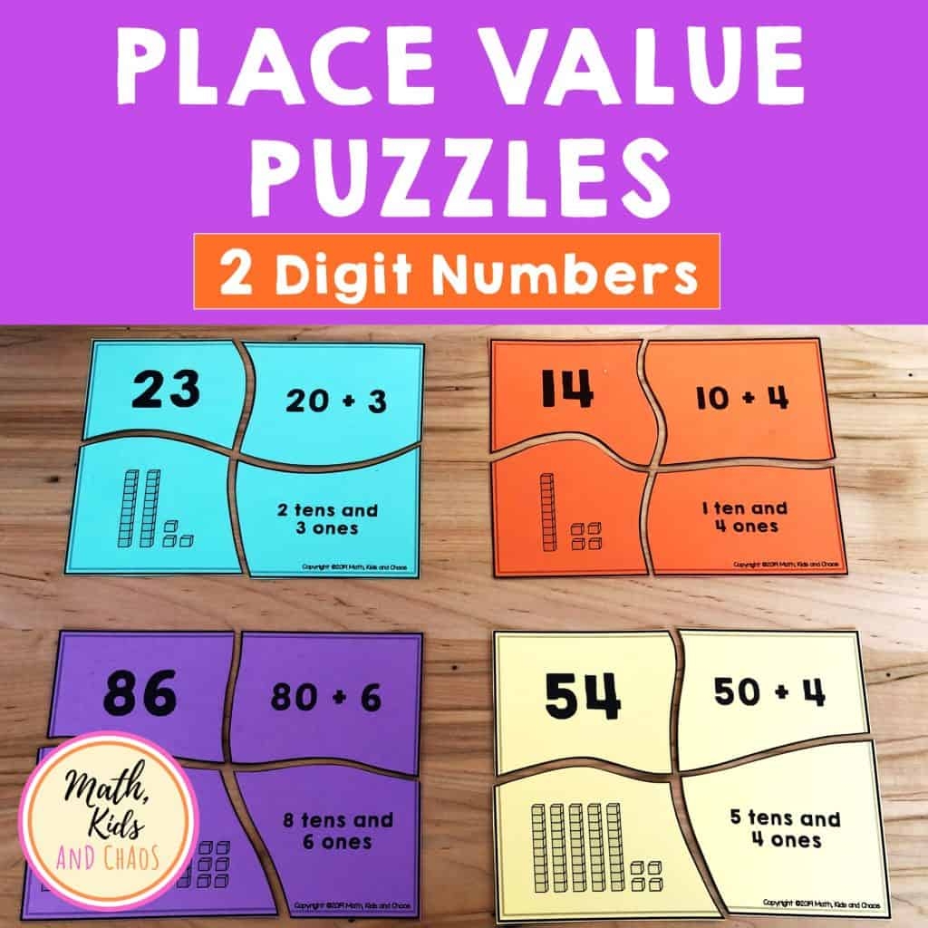 Place Value Puzzles for 2 digit Numbers Math Kids And Chaos