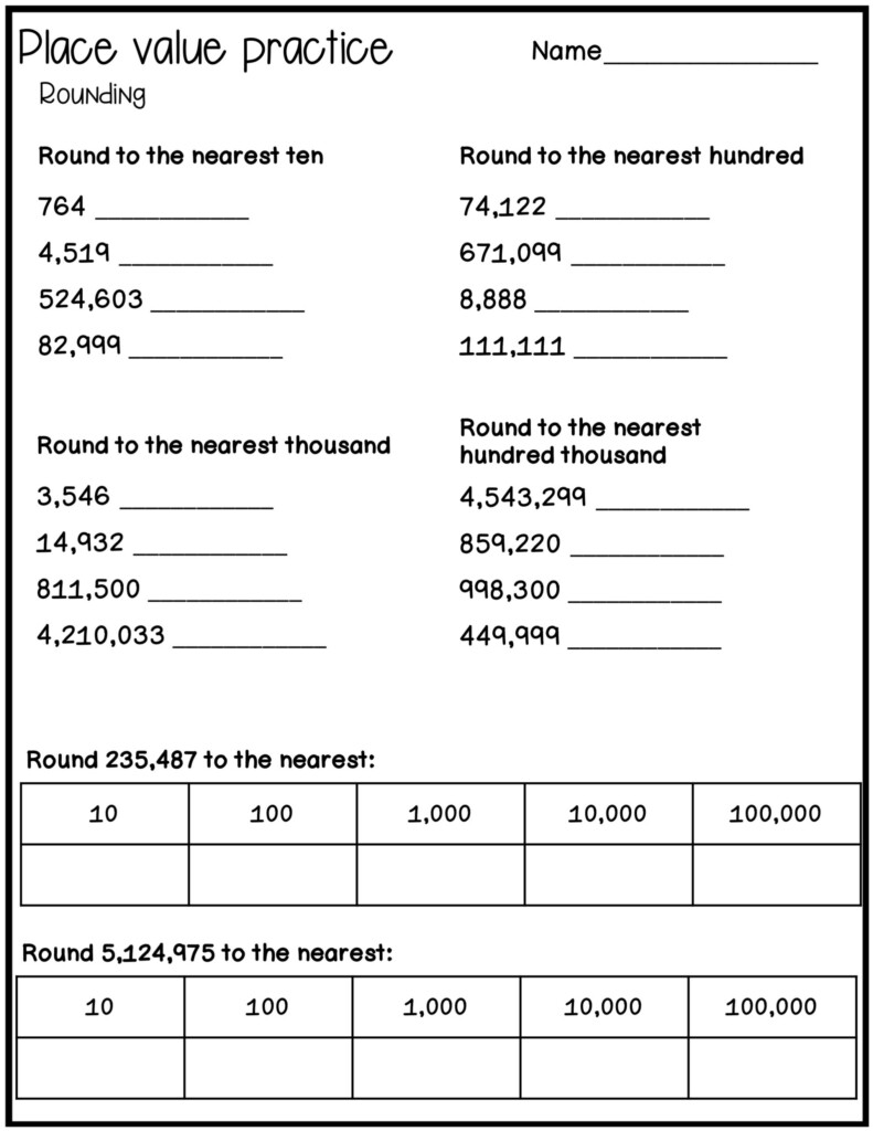 Place Value To Millions Worksheets Made By Teachers
