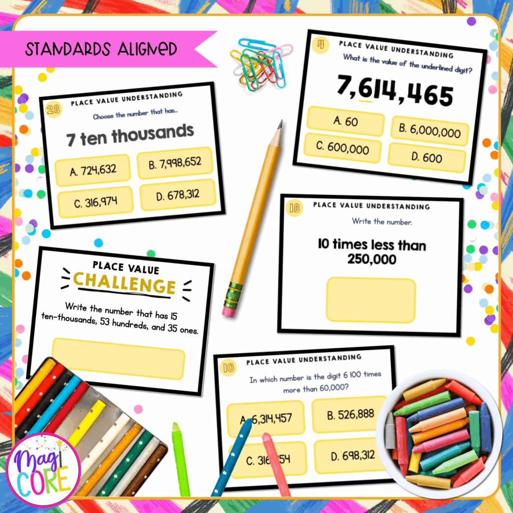 Place Value Understanding 4th Grade Math Task Cards 4 NBT A 1 MagiCore Place Value Understanding 4th Grade Math Task Cards 4 NBT A 1 MagiCore