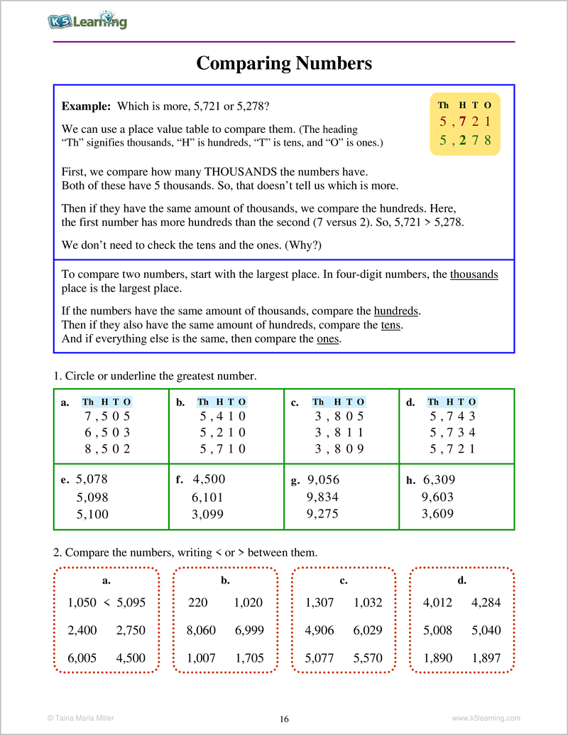 Place Value Workbook For Grade 3 K5 Bookstore