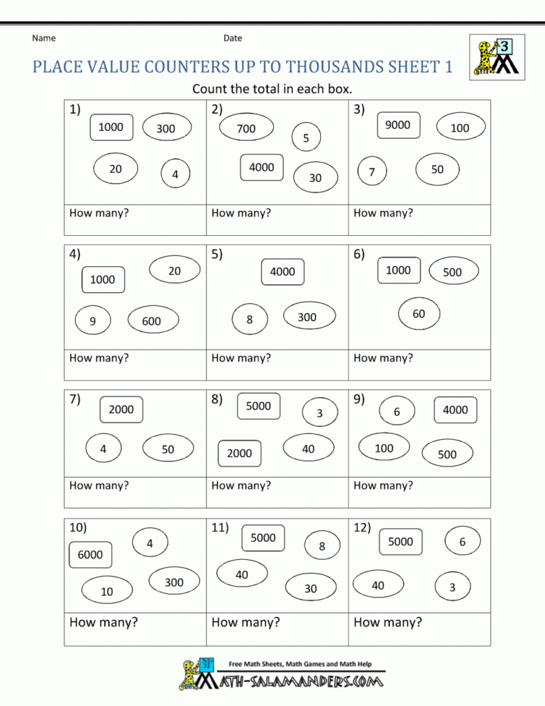 Place Value Worksheets 3rd Grade Place Value Worksheets 3rd Grade