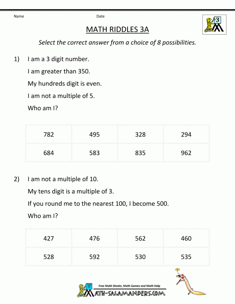 Place Value Worksheets 3rd Grade