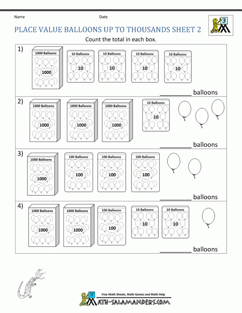 Place Value Worksheets 3rd Grade