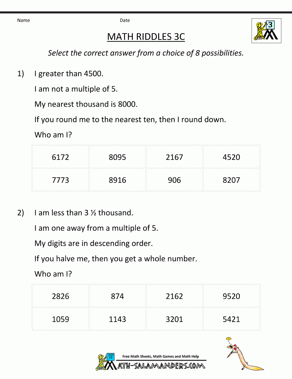 Place Value Worksheets 3rd Grade
