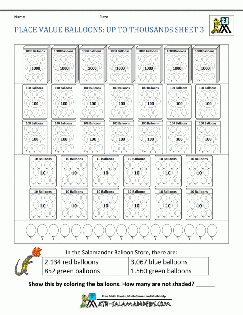 Place Value Worksheets 3rd Grade