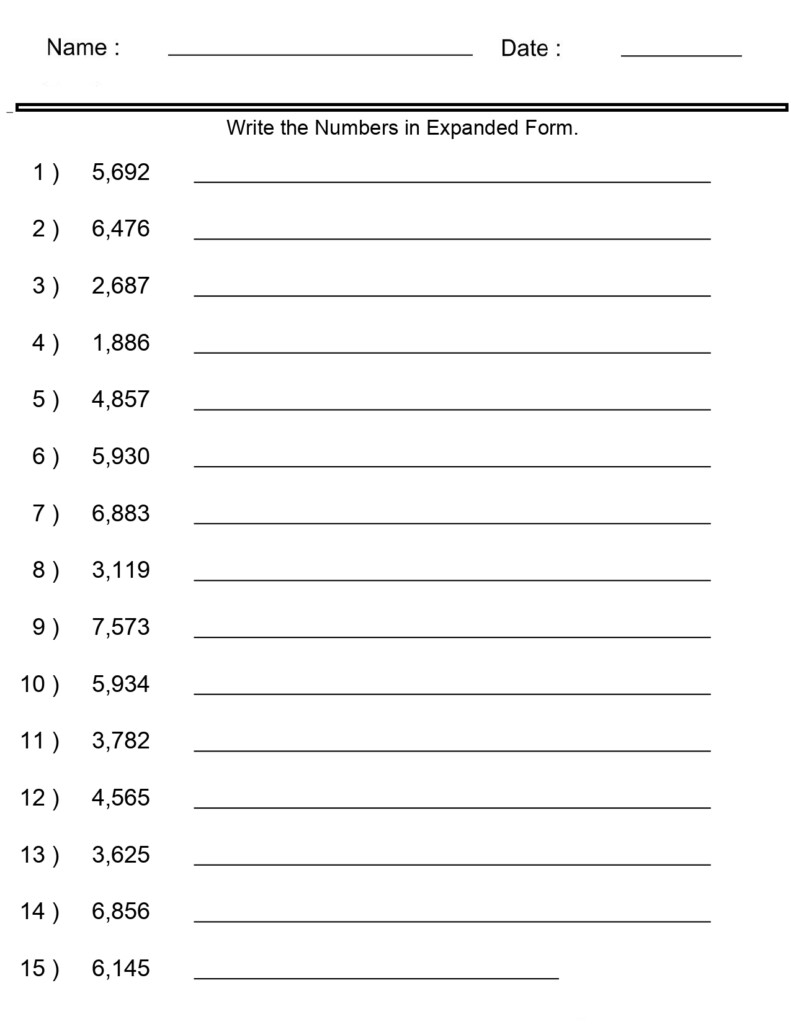 Place Value Worksheets Expanded Form With Integers 4 Digits 5 Digits Made By Teachers