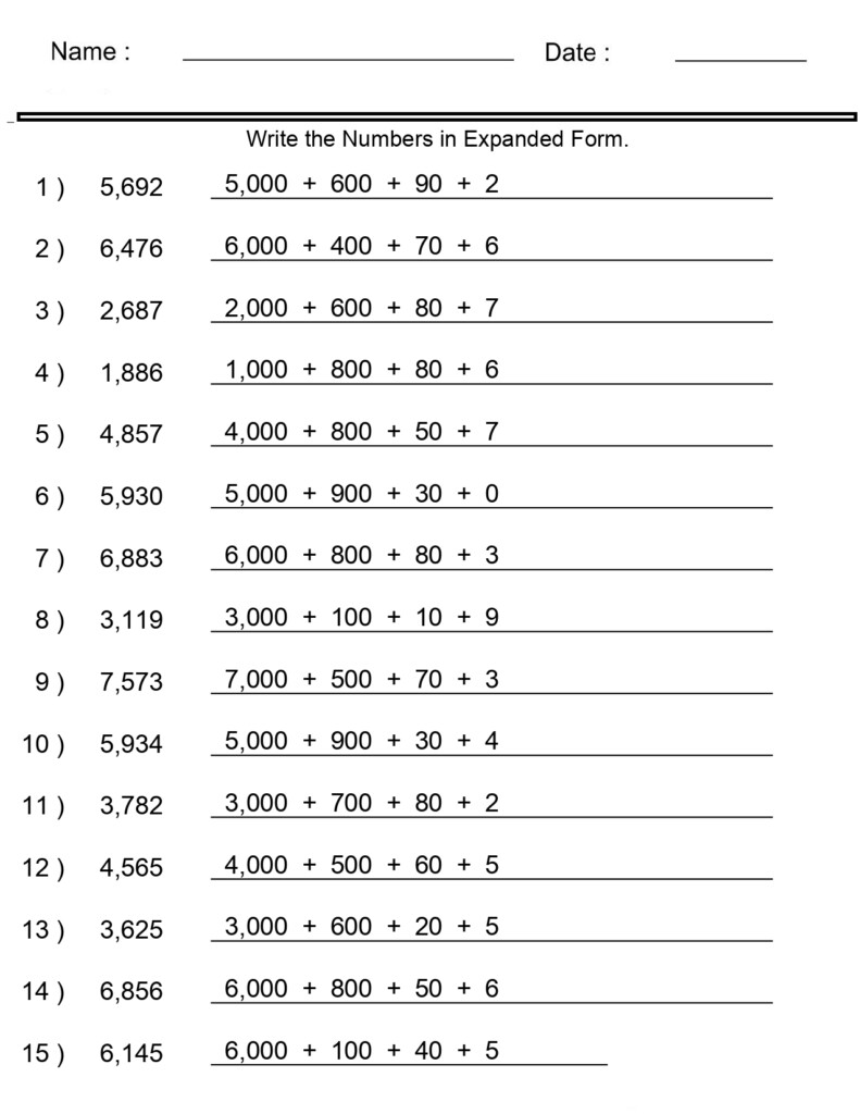 Place Value Worksheets Expanded Form With Integers 4 Digits 5 Digits Made By Teachers Place Value Worksheets Expanded Form With Integers 4 Digits 5 Digits Made By Teachers