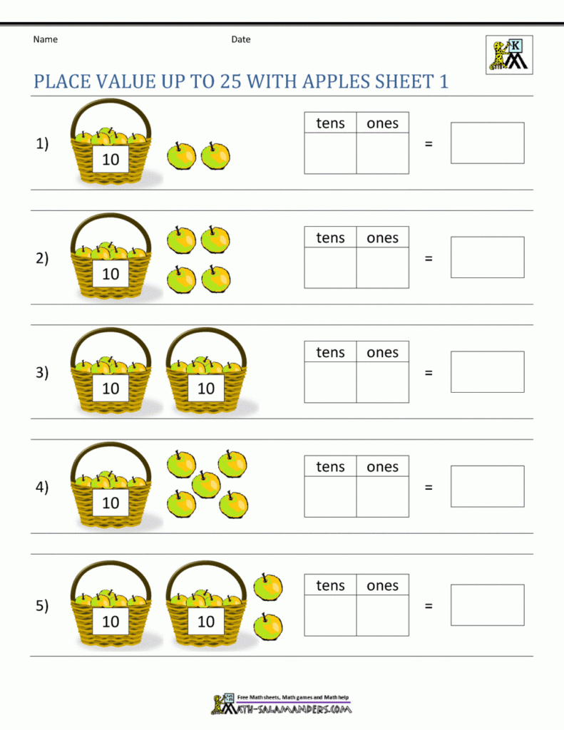 Place Value Worksheets For Kindergarten Place Value Worksheets For Kindergarten