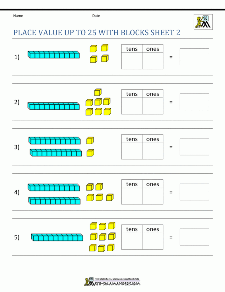 Place Value Worksheets For Kindergarten