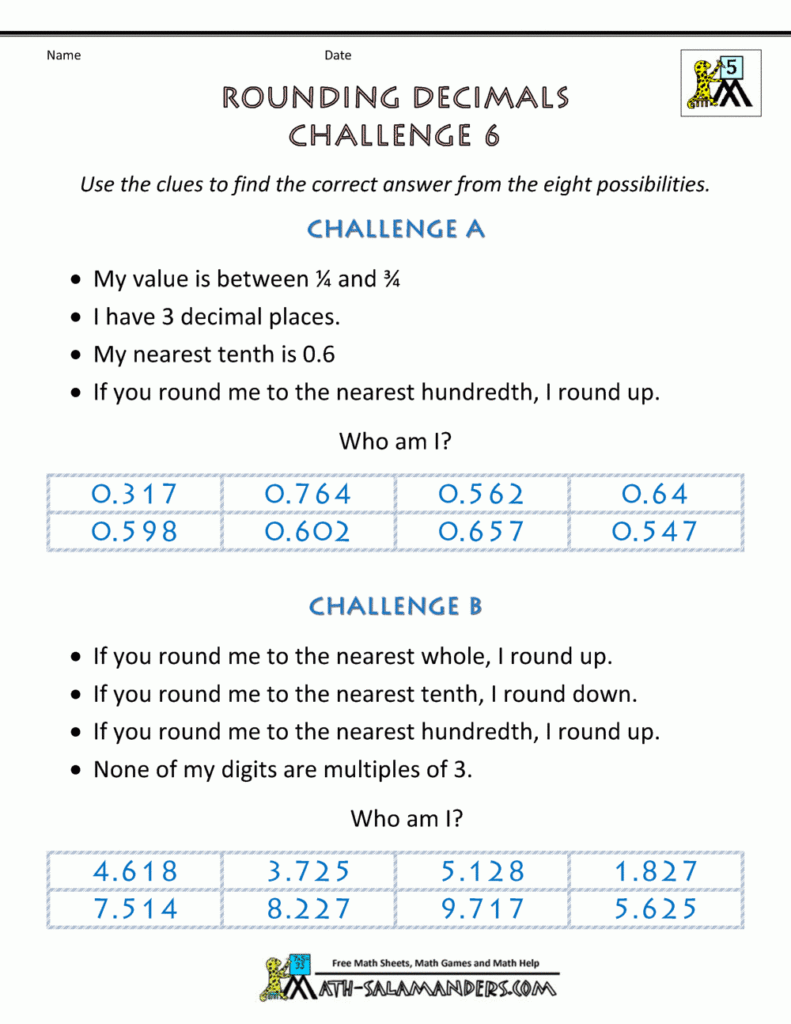 Rounding Decimal Places Rounding Numbers To 2dp