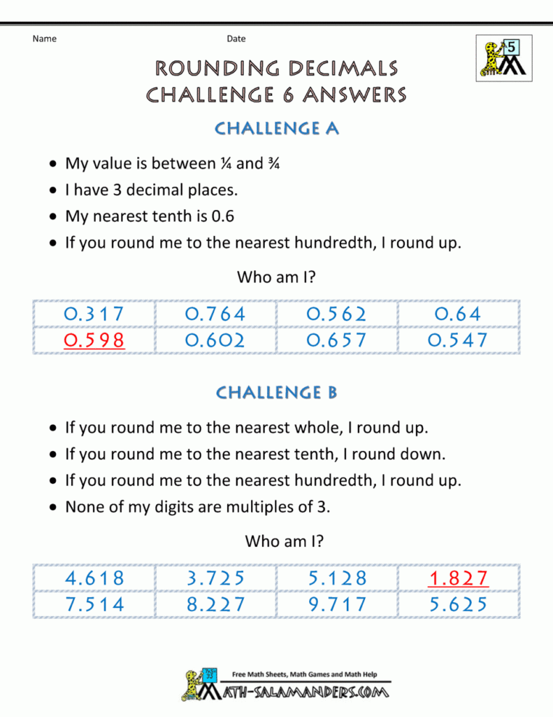 Rounding Decimal Places Rounding Numbers To 2dp