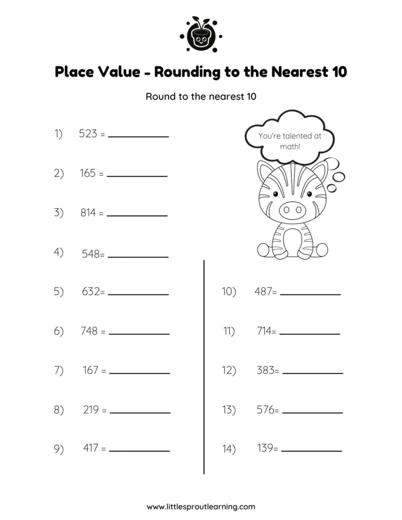 Rounding To The Nearest 10 Little Sprout Art