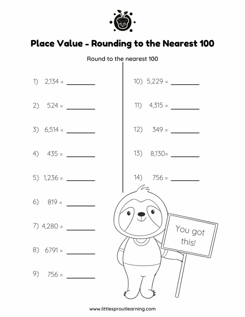 Rounding To The Nearest 100 Little Sprout Art Rounding To The Nearest 100 Little Sprout Art