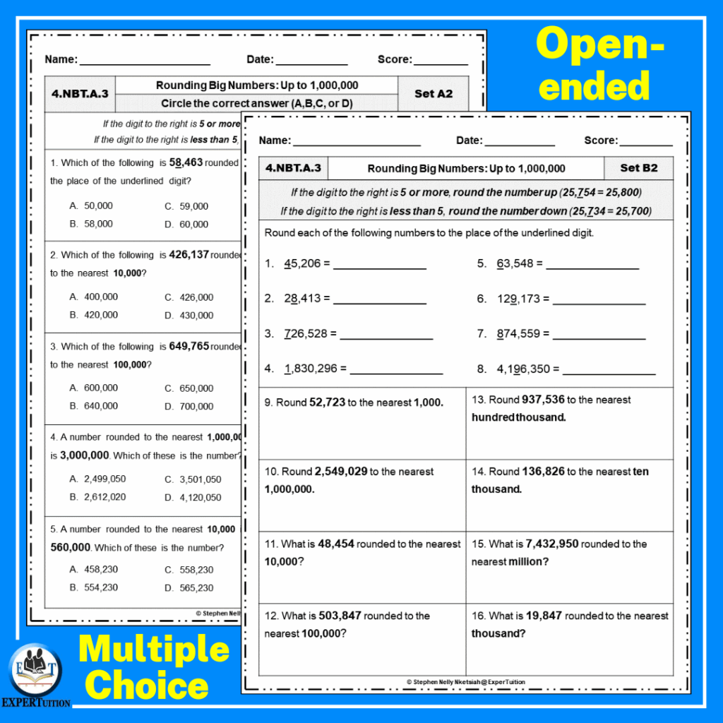 Rounding Whole Numbers Worksheets 4th Grade Place Value Made By Teachers