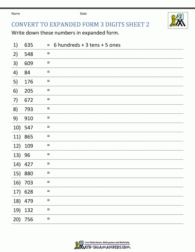 Second Grade Place Value Worksheets