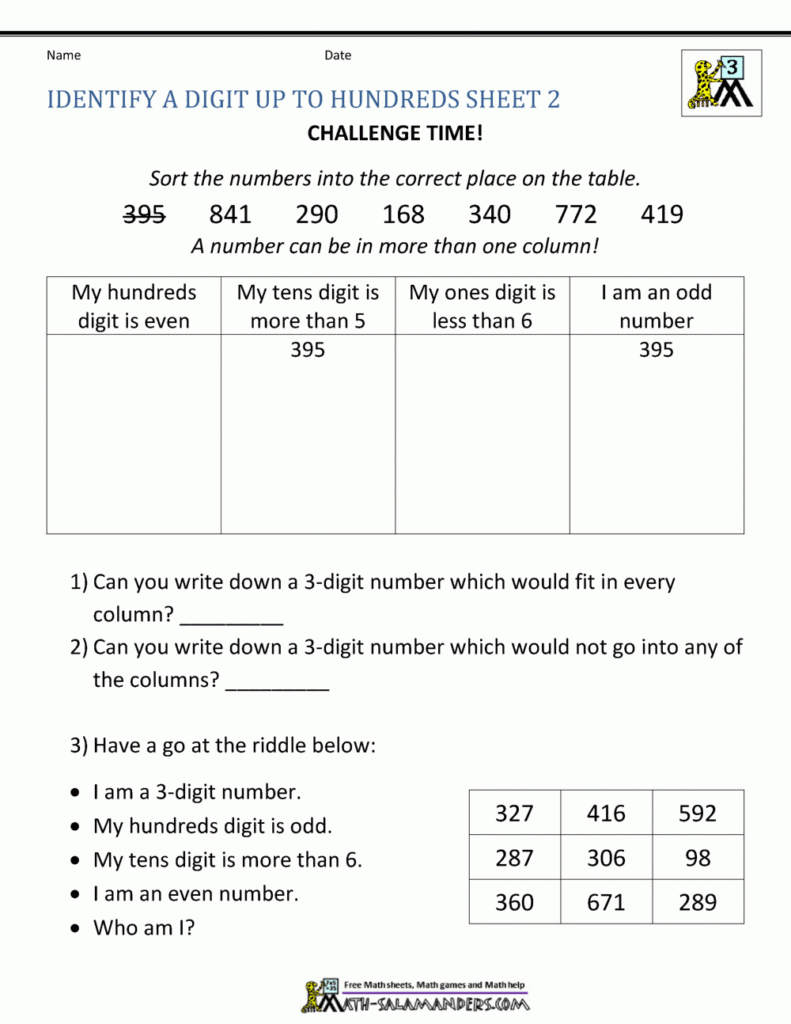 Second Grade Place Value Worksheets