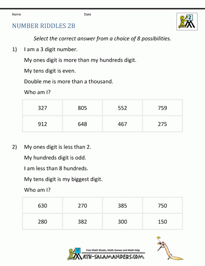 Second Grade Place Value Worksheets