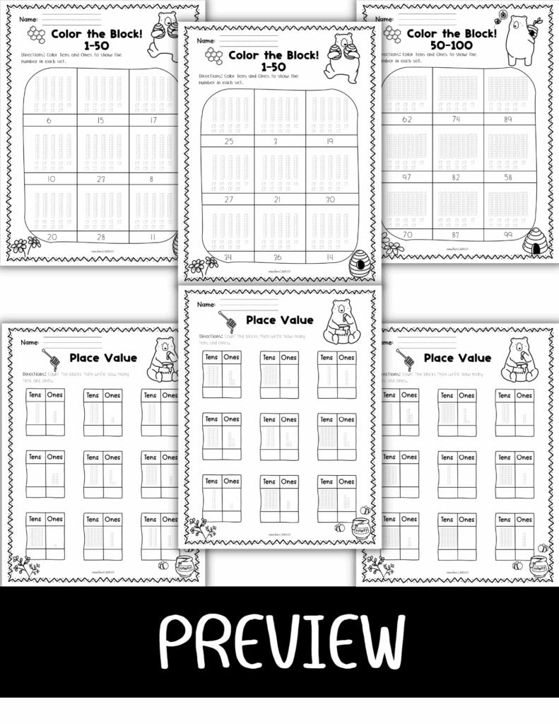 Tens And Ones Place Value Worksheet With Base Ten Blocks Made By Teachers