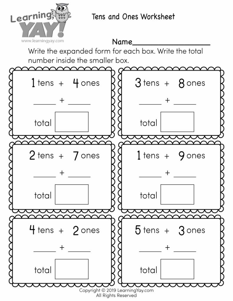 Tens And Ones Worksheet For 1st Grade Free Printable Tens And Ones Worksheet For 1st Grade Free Printable