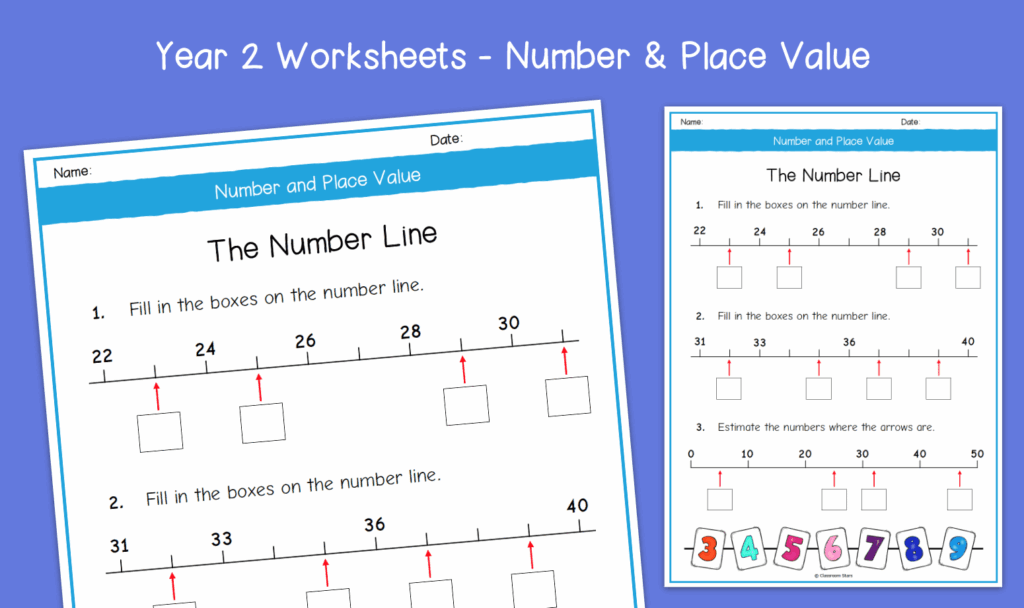 Year 2 The Number Line Worksheets KS1 Number Place Value Primary Maths